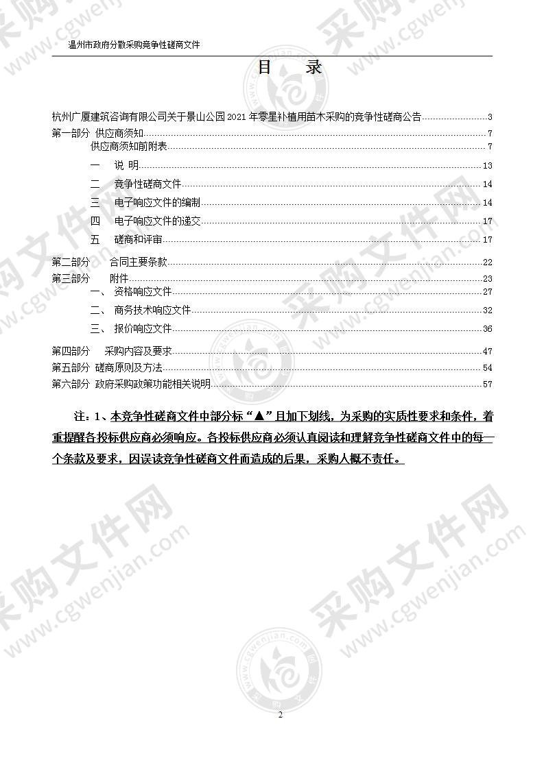 景山公园2021年零星补植用苗木采购