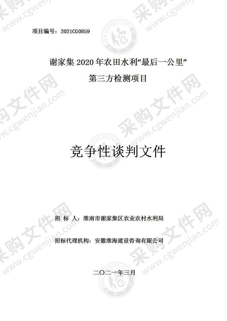 谢家集2020年农田水利“最后一公里” 第三方检测项目