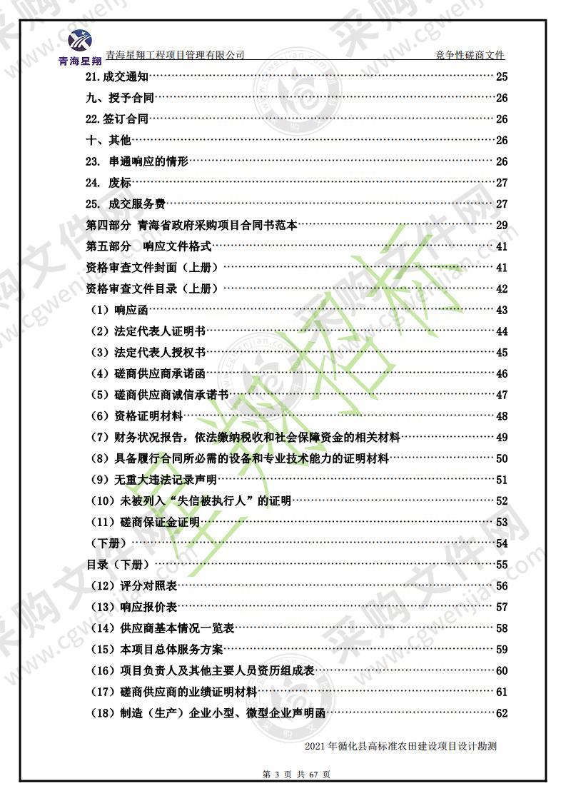 2021年循化县高标准农田建设项目设计勘测