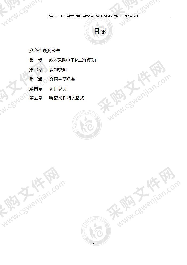 昌邑市2021年乡村振兴重大专项资金（省财政补助）项目