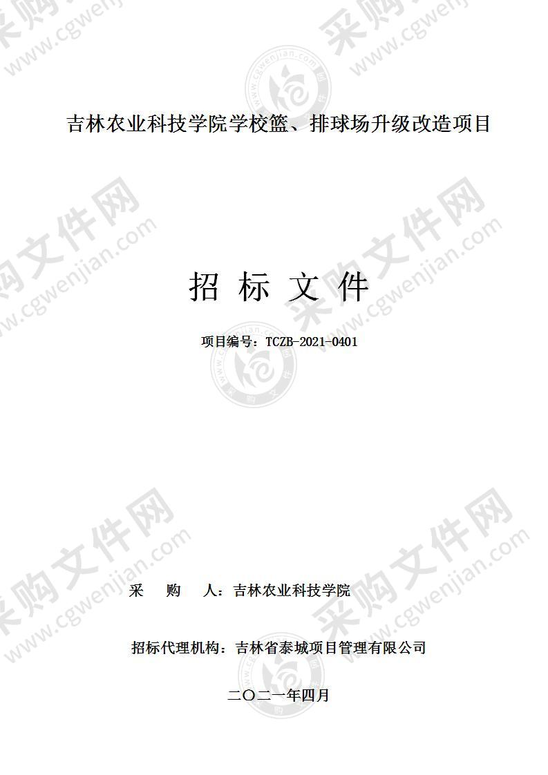 吉林农业科技学院学校篮、排球场升级改造项目