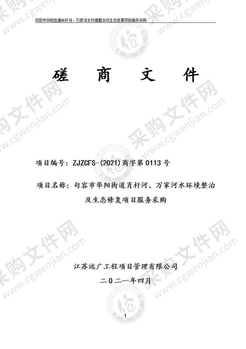 句容市华阳街道肖杆河、万家河水环境整治及生态修复项目服务采购