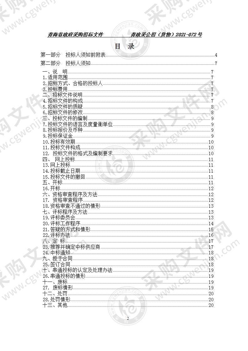 2021年青海省公安机关制式服装采购项目