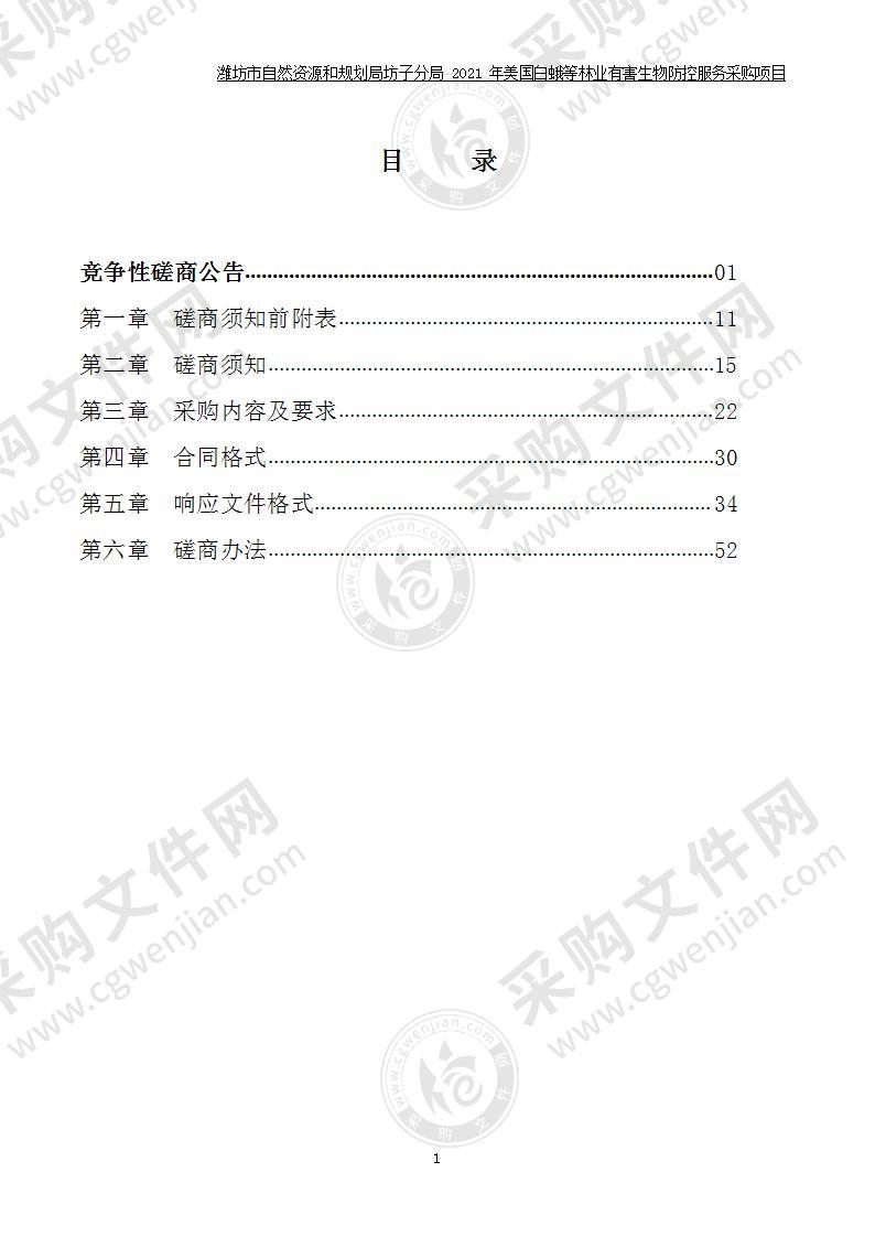 潍坊市自然资源和规划局坊子分局2021年美国白蛾等林业有害生物防控服务采购项目