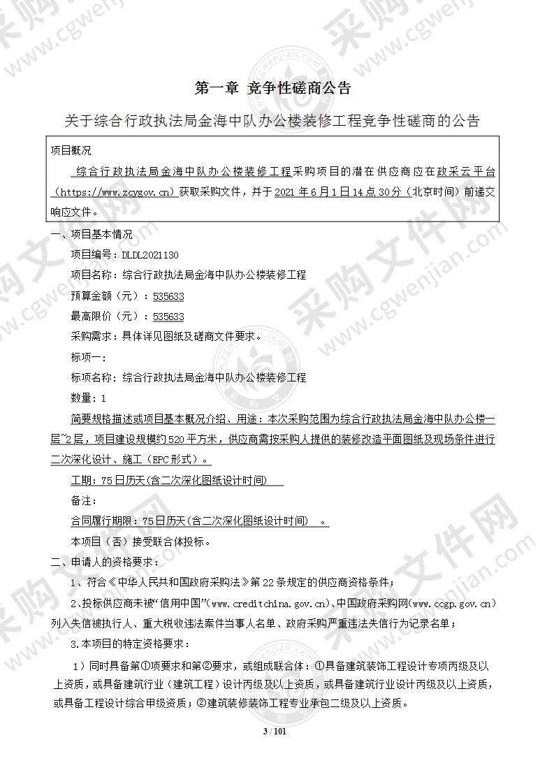 综合行政执法局金海中队办公楼装修工程