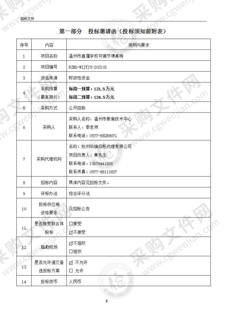 温州市直属学校可调节课桌椅