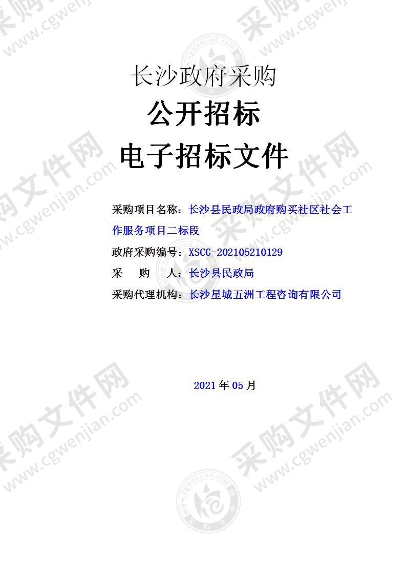 政府购买社区社会工作服务项目（二标段）