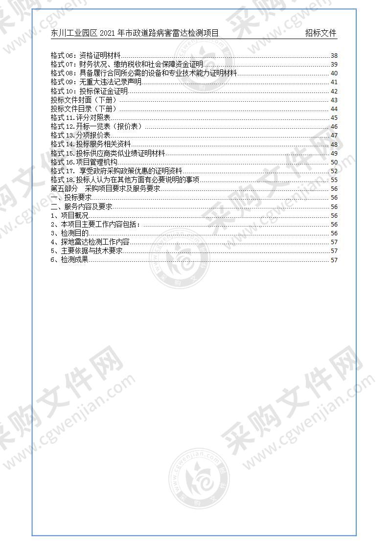 东川工业园区2021年市政道路病害雷达检测项目