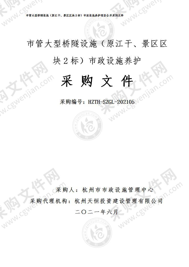 市管大型桥隧设施（原江干、景区区块2标）市政设施养护