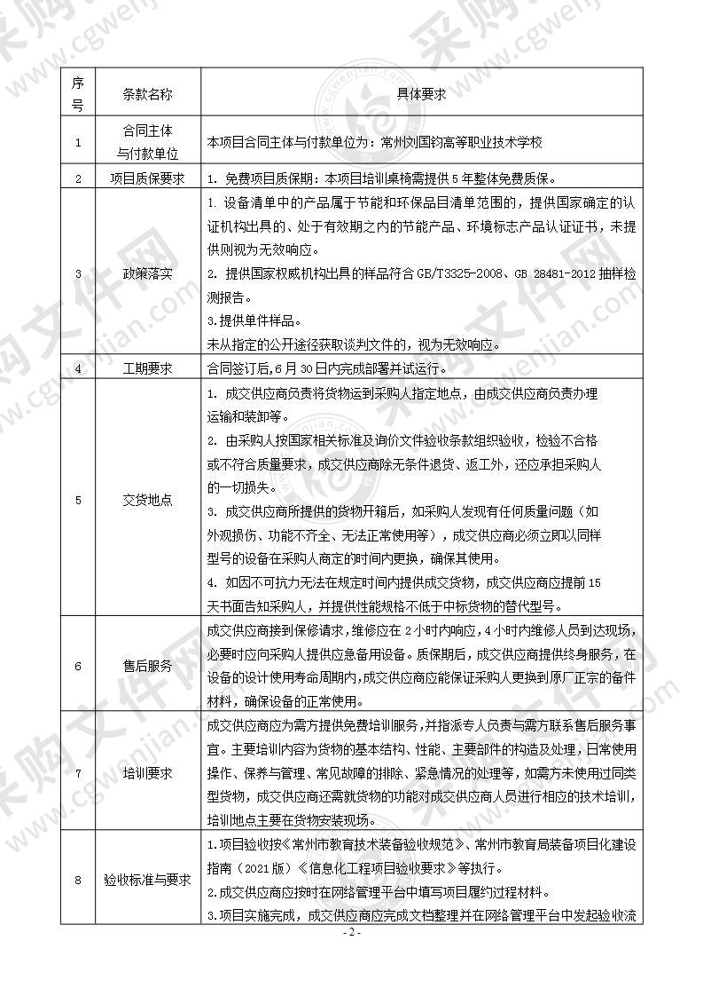 刘国钧高等职业技术学校培训桌椅