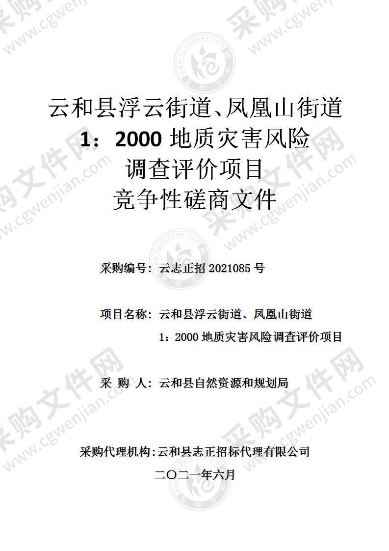 云和县浮云街道、凤凰山街道1：2000地质灾害风险调查评价项目