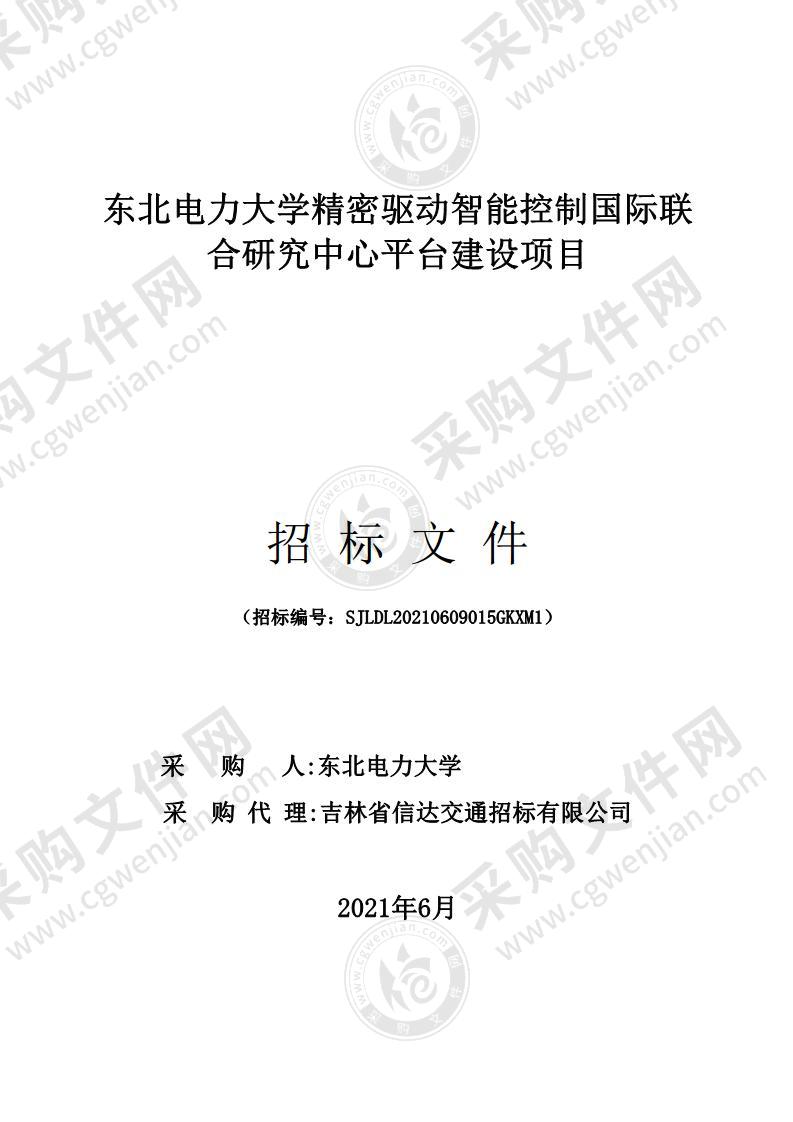 东北电力大学精密驱动智能控制国际联合研究中心平台建设项目