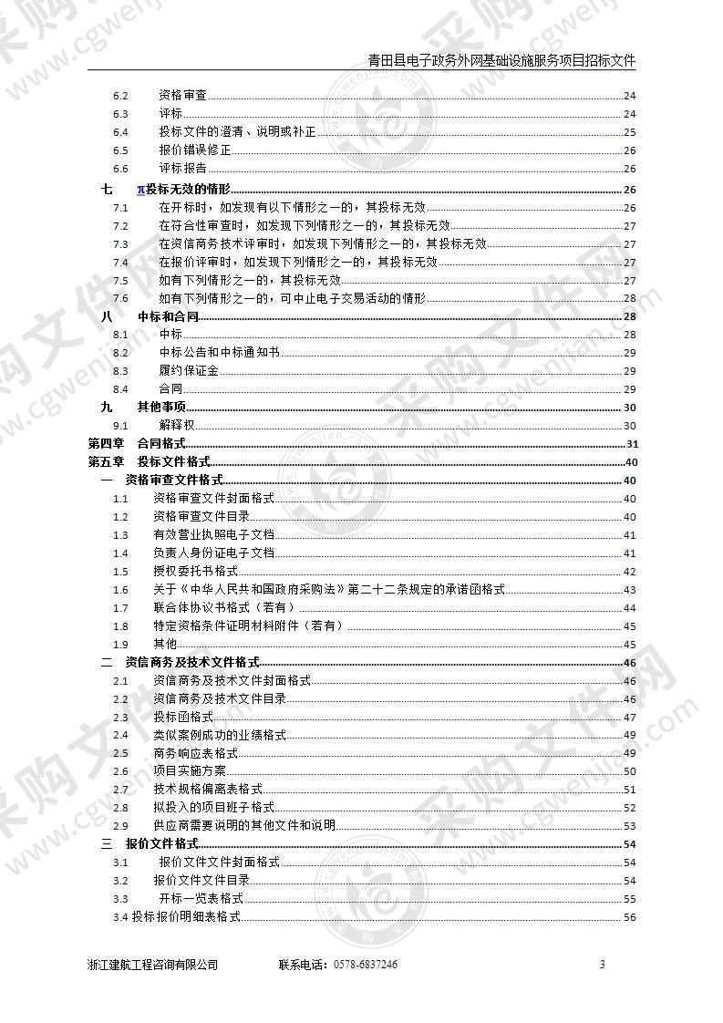 青田县电子政务外网基础设施服务项目