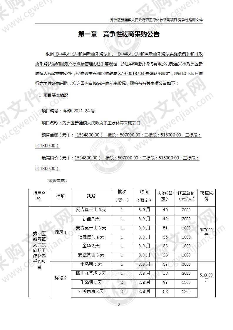 嘉兴市秀洲区新塍镇人民政府职工疗休养项目