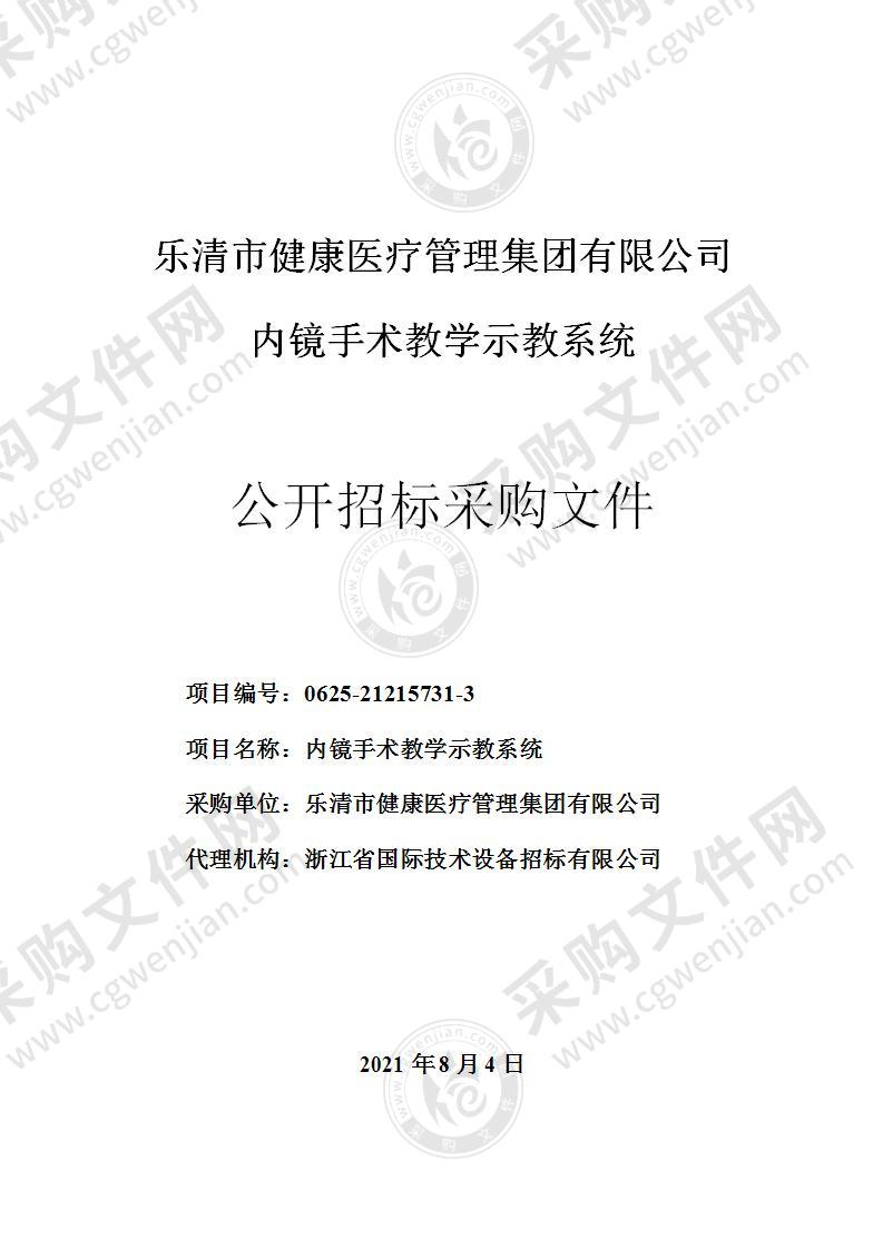 乐清市健康医疗管理集团有限公司内镜手术教学示教系统项目