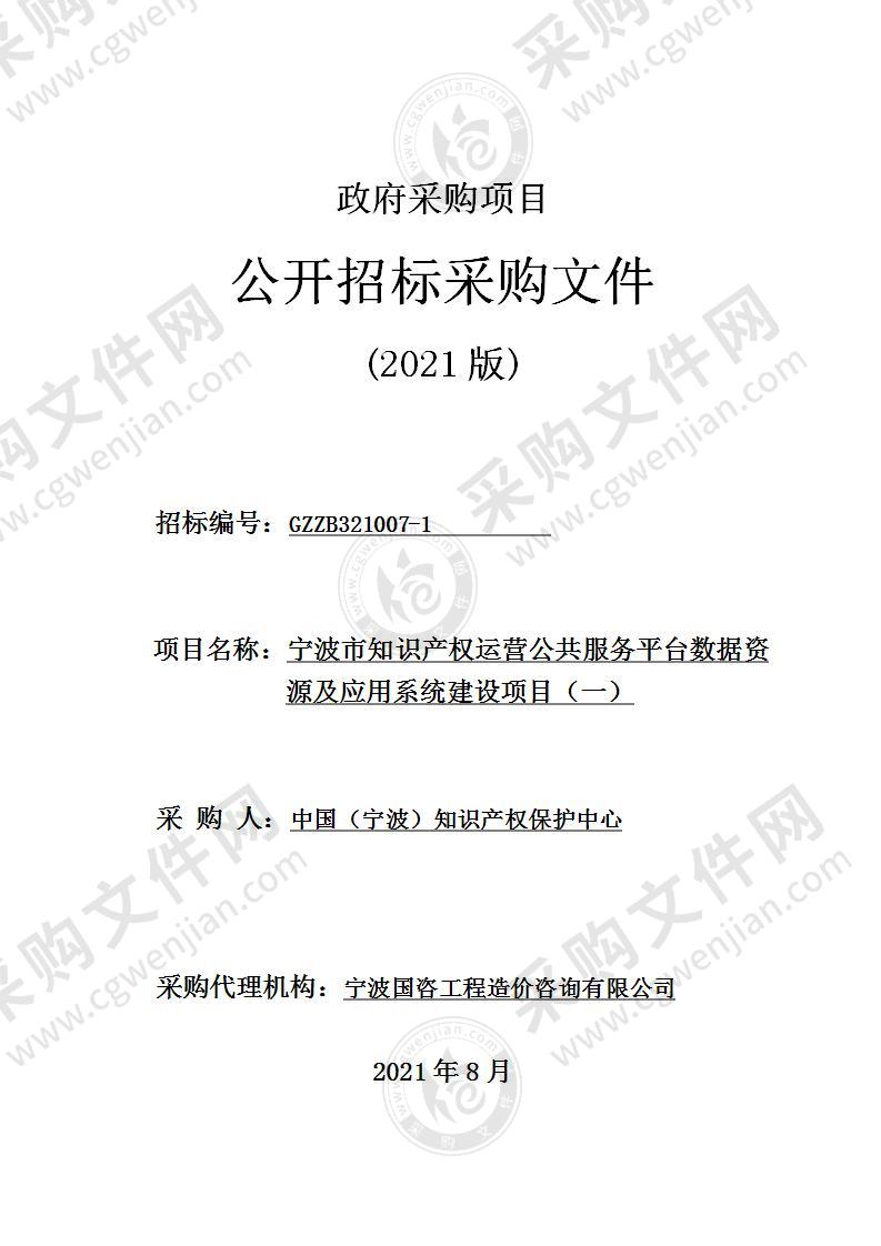 宁波市知识产权运营公共服务平台数据资源及应用系统建设项目（一）