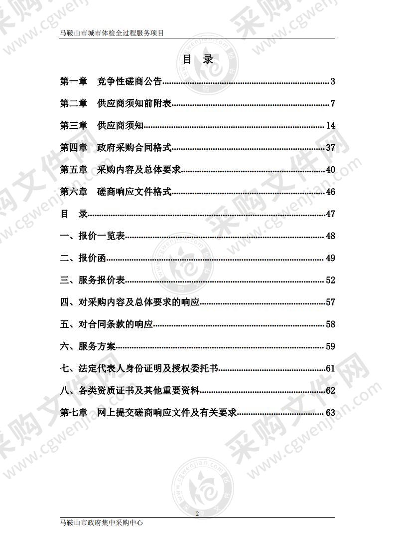 马鞍山市城市体检全过程服务项目