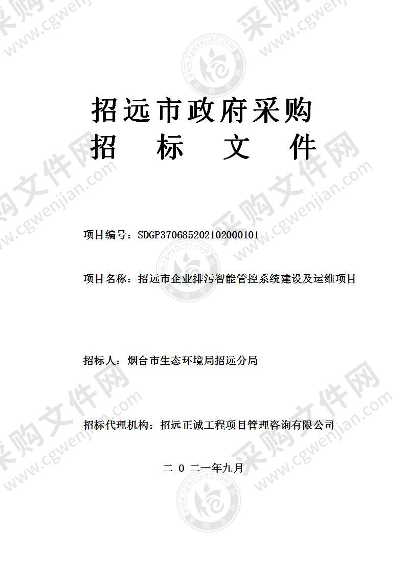 烟台市生态环境局招远分局招远市企业排污智能管控系统建设及运维项目