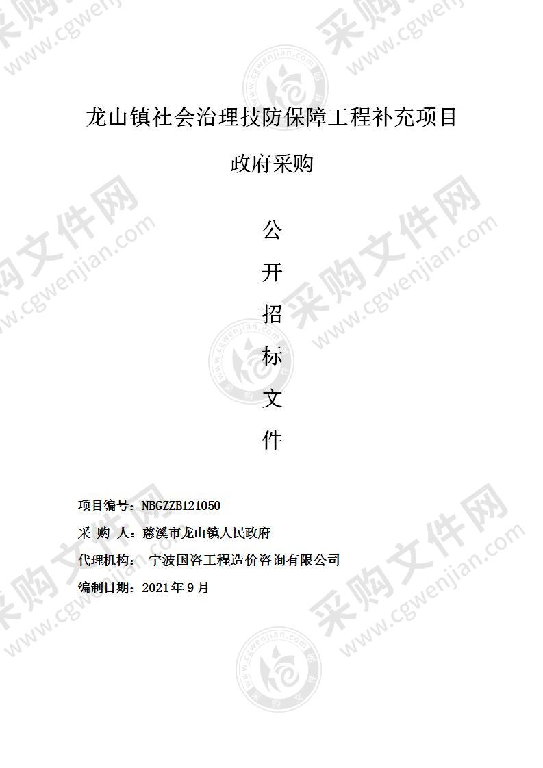 龙山镇社会治理技防保障工程补充项目