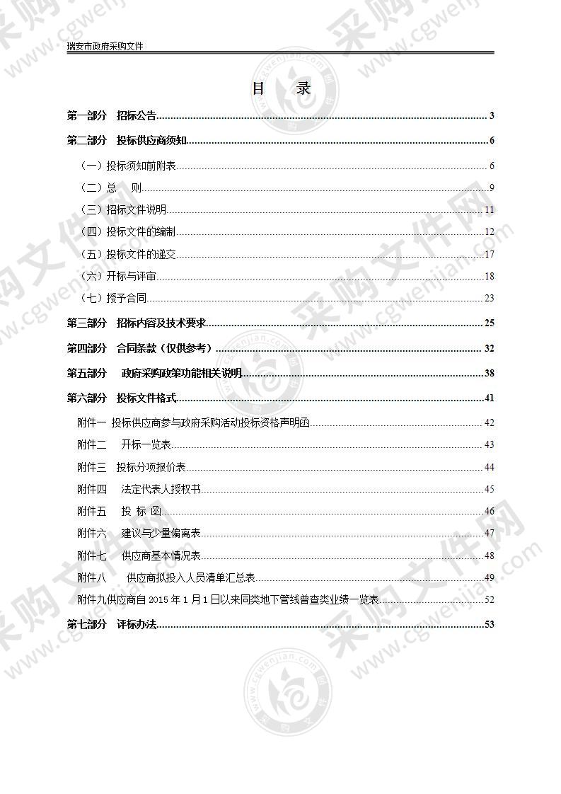 2021年瑞安市地下市政基础设施普查项目