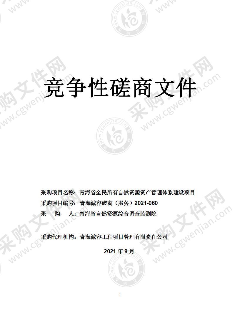 青海省全民所有自然资源资产管理体系建设项目