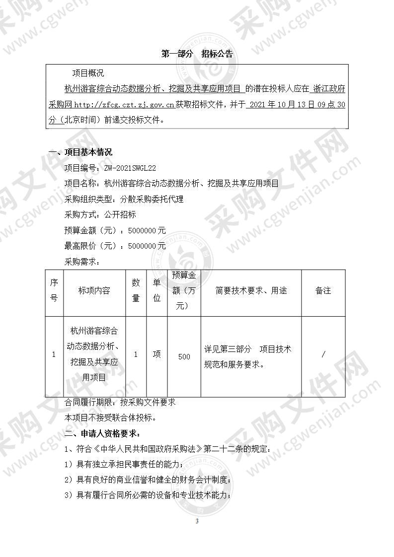 杭州游客综合动态数据分析、挖掘及共享应用项目