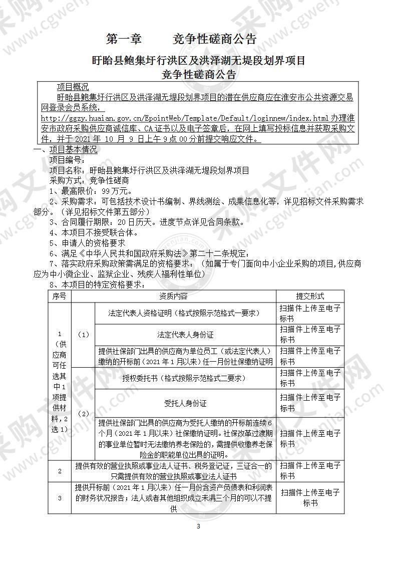 盱眙县鲍集圩行洪区及洪泽湖无堤段划界项目