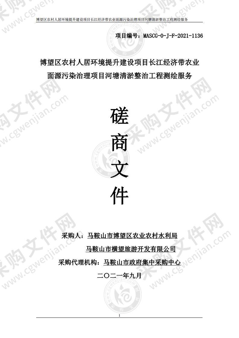 博望区农村人居环境提升建设项目长江经济带农业面源污染治理项目河塘清淤整治工程测绘服务