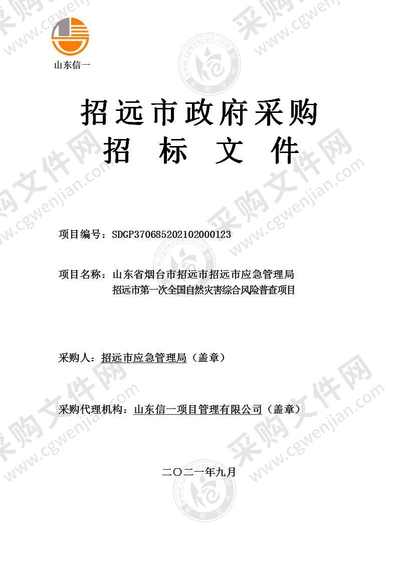 山东省烟台市招远市招远市应急管理局招远市第一次全国自然灾害综合风险普查项目