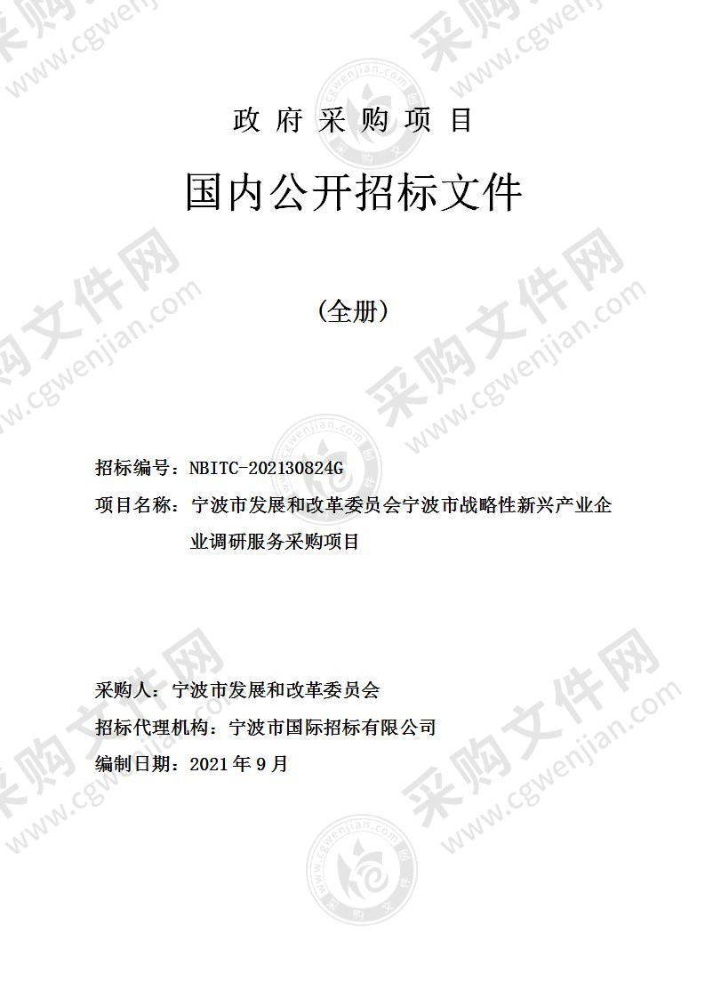 宁波市发展和改革委员会宁波市战略性新兴产业企业调研服务采购项目