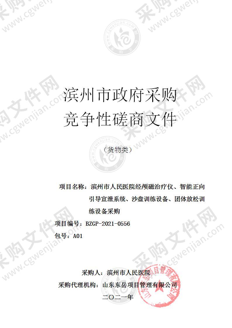 滨州市人民医院经颅磁治疗仪、智能正向引导宣泄系统、沙盘训练设备、团体放松训练设备采购项目（A01包）