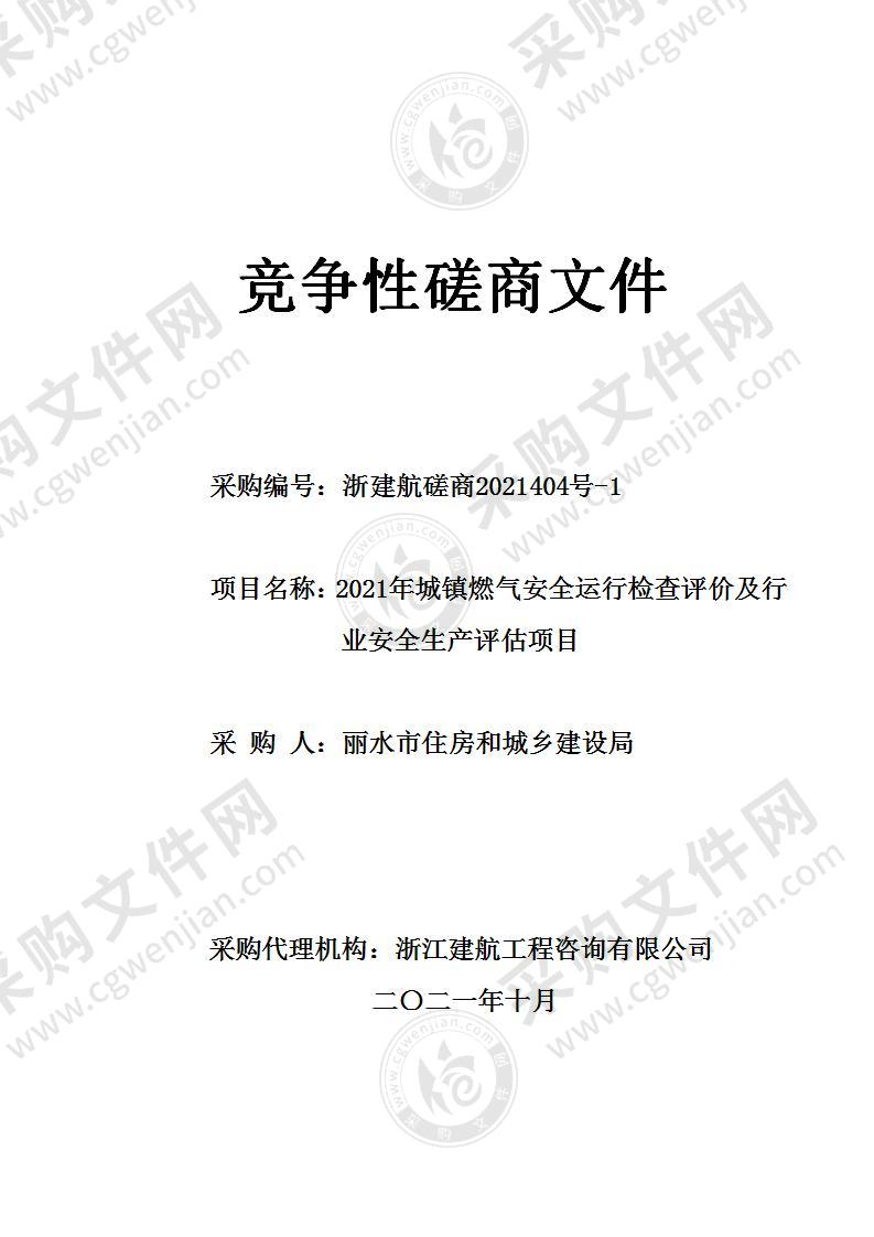 2021年城镇燃气安全运行检查评价及行业安全生产评估项目