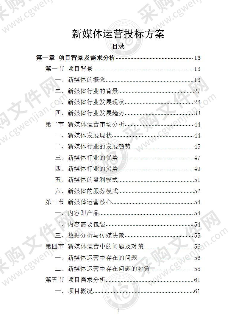 新媒体运营投标方案