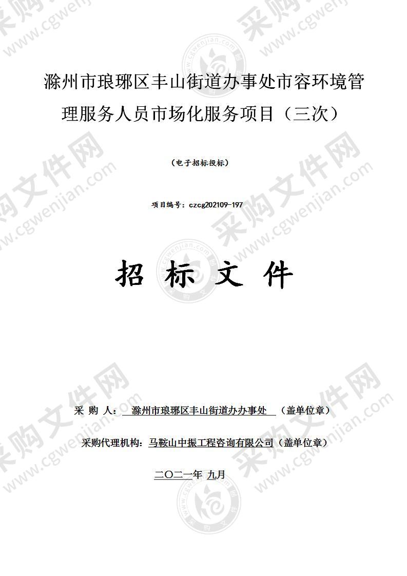 滁州市琅琊区丰山街道办事处市容环境管理服务人员市场化服务项目