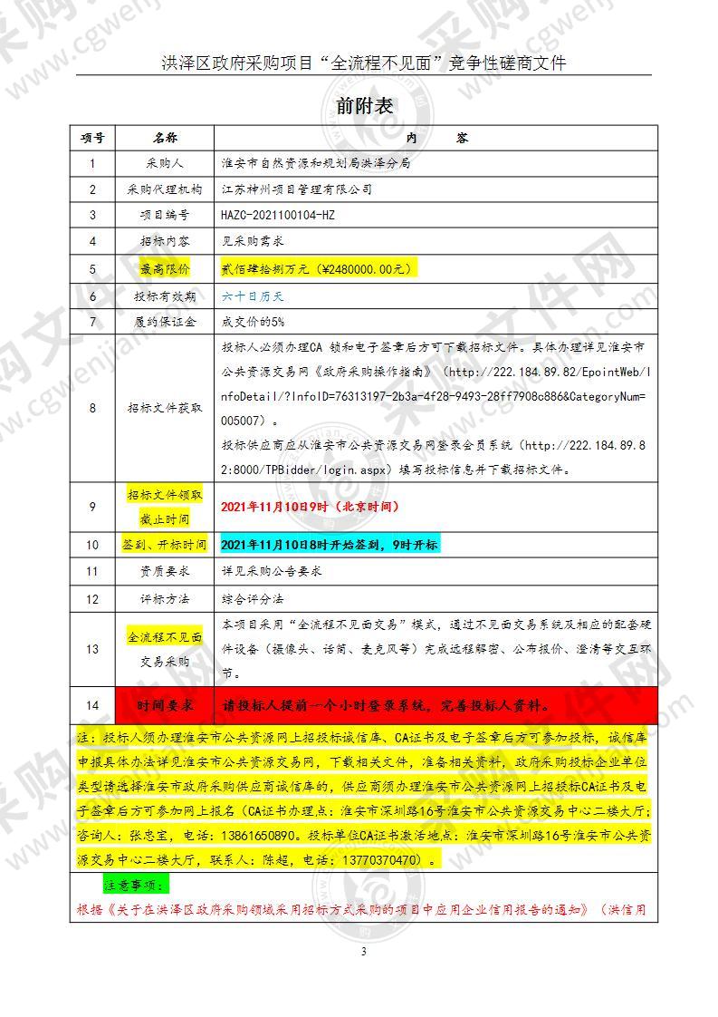 淮安市洪泽区自然资源统一确权登记项目