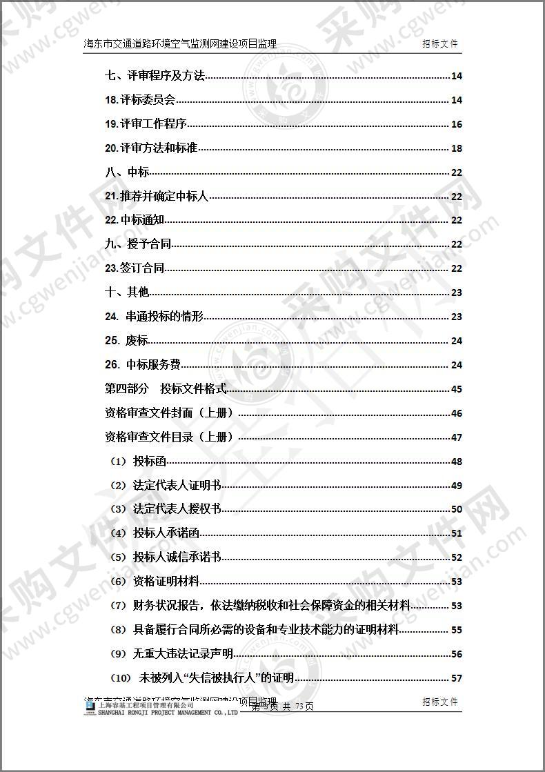 海东市交通道路环境空气监测网建设项目监理