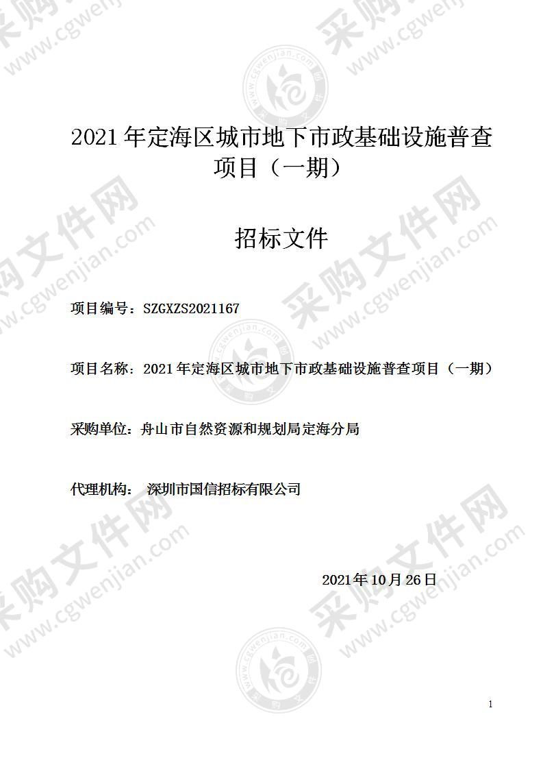 2021年定海区城市地下市政基础设施普查项目（一期）