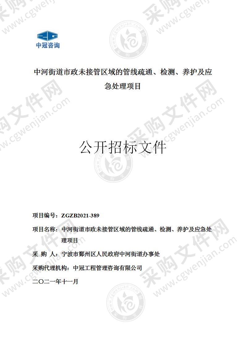 中河街道市政未接管区域的管线疏通、检测、养护及应急处理项目