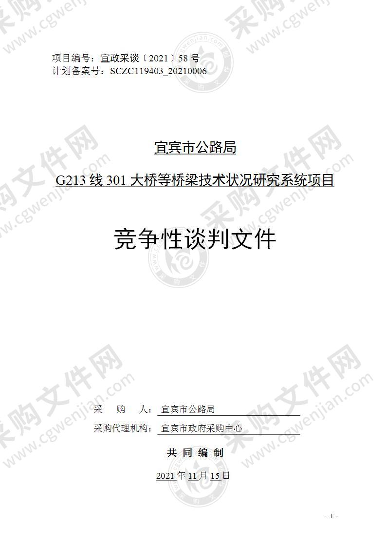 宜宾市公路局G213线301大桥等桥梁技术状况研究系统项目