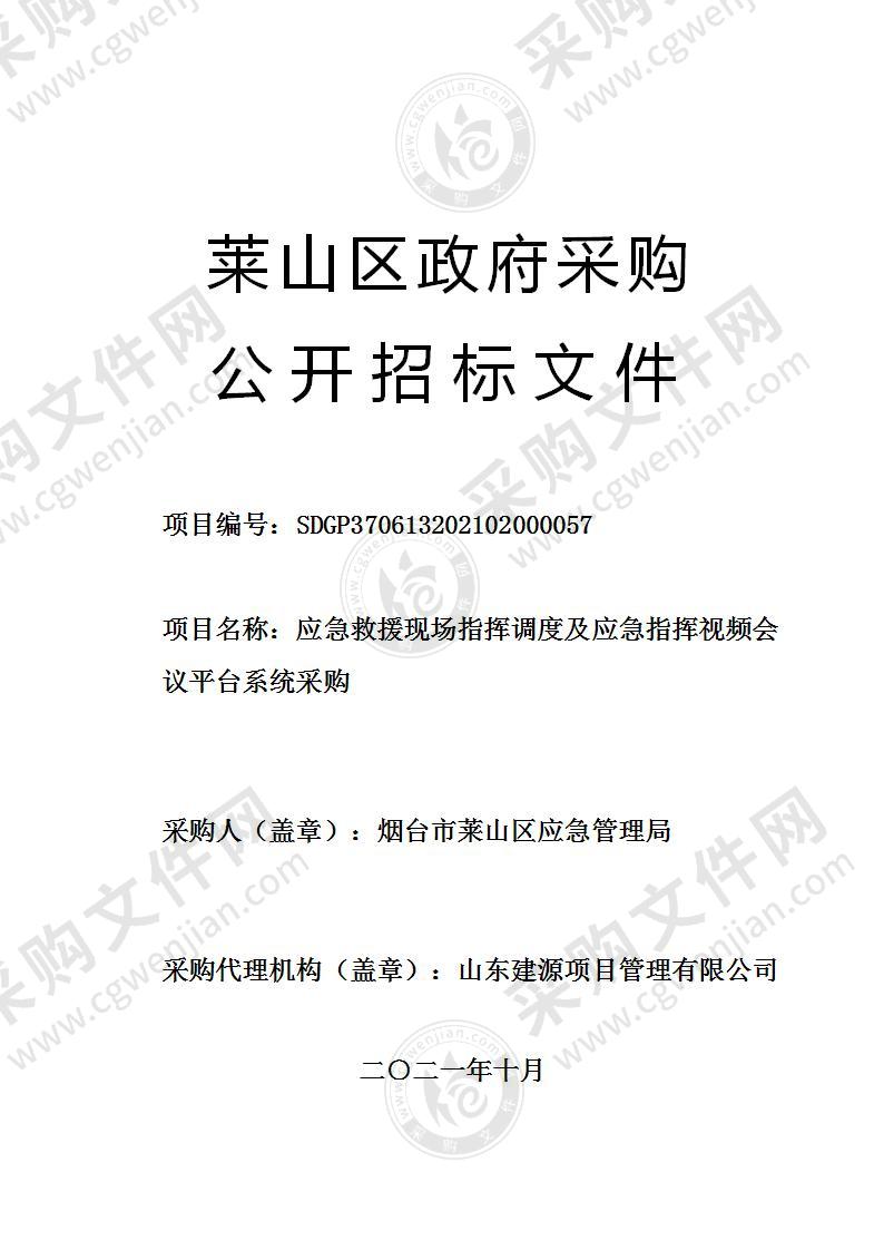 烟台市莱山区应急管理局应急救援现场指挥调度及应急指挥视频会议平台系统采购