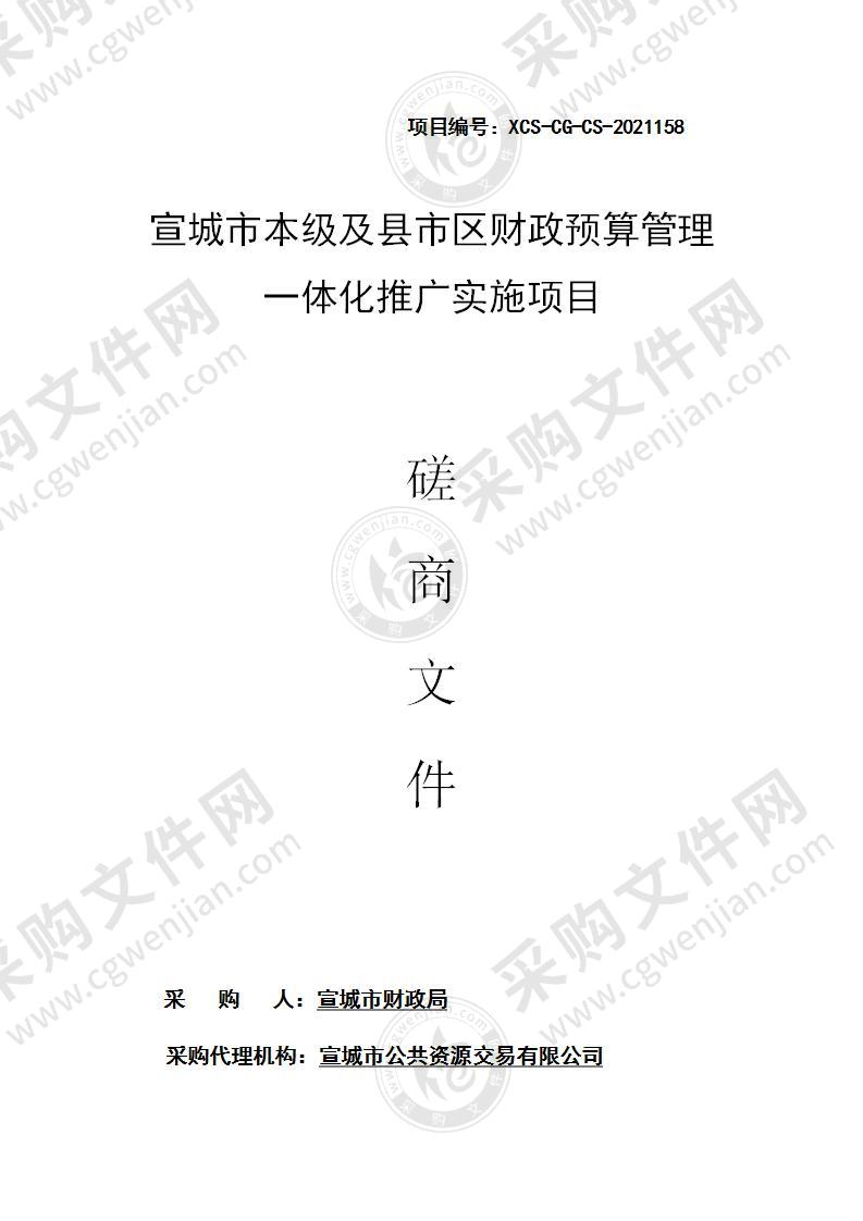 宣城市本级及县市区财政预算管理一体化推广实施项目