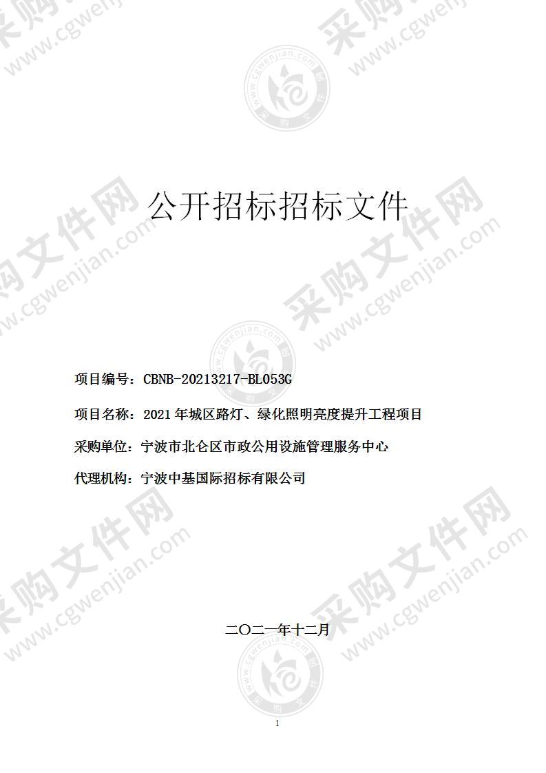 2021年城区路灯、绿化照明亮度提升工程项目