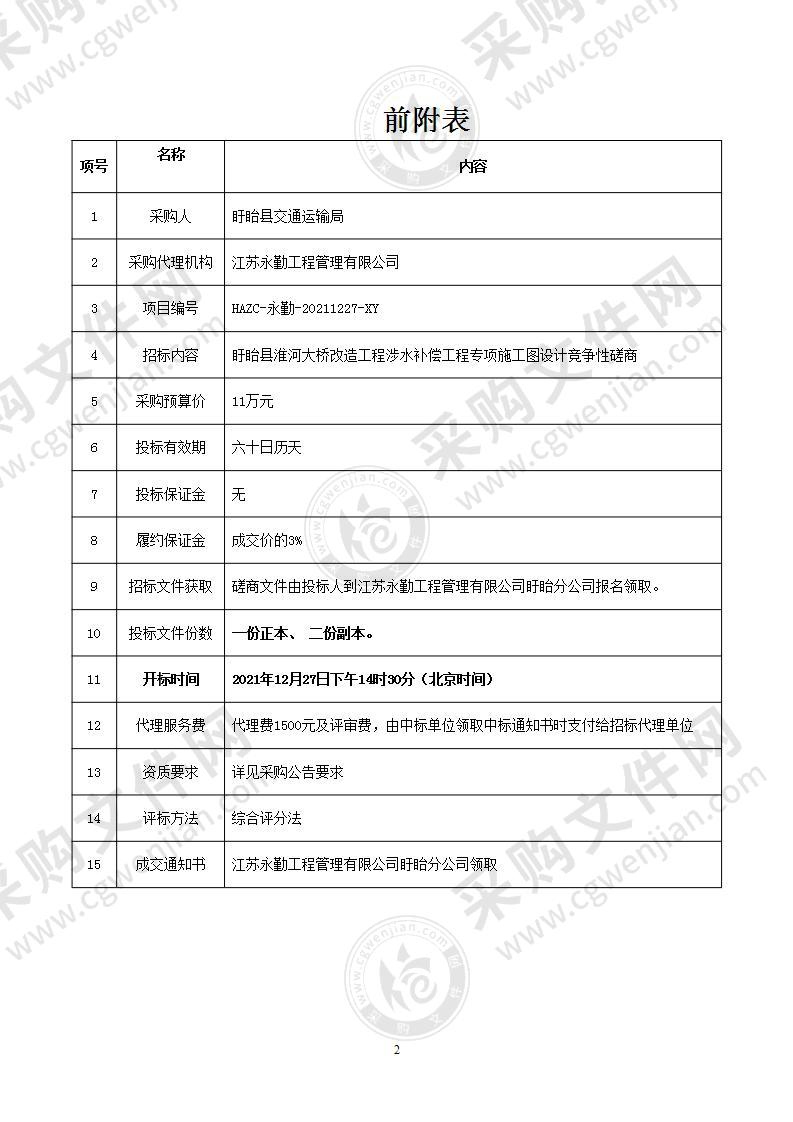 盱眙县淮河大桥改造工程涉水补偿工程专项施工图设计