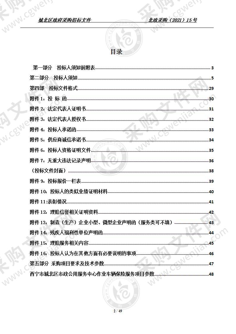 2021-2022年市政服务中心作业车辆保险项目