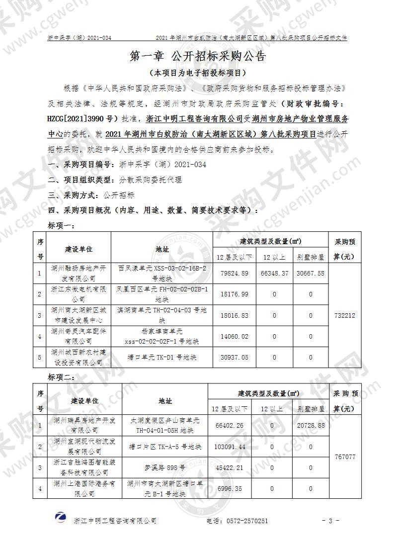 2021年湖州市白蚁防治（南太湖新区区域）第八批采购项目