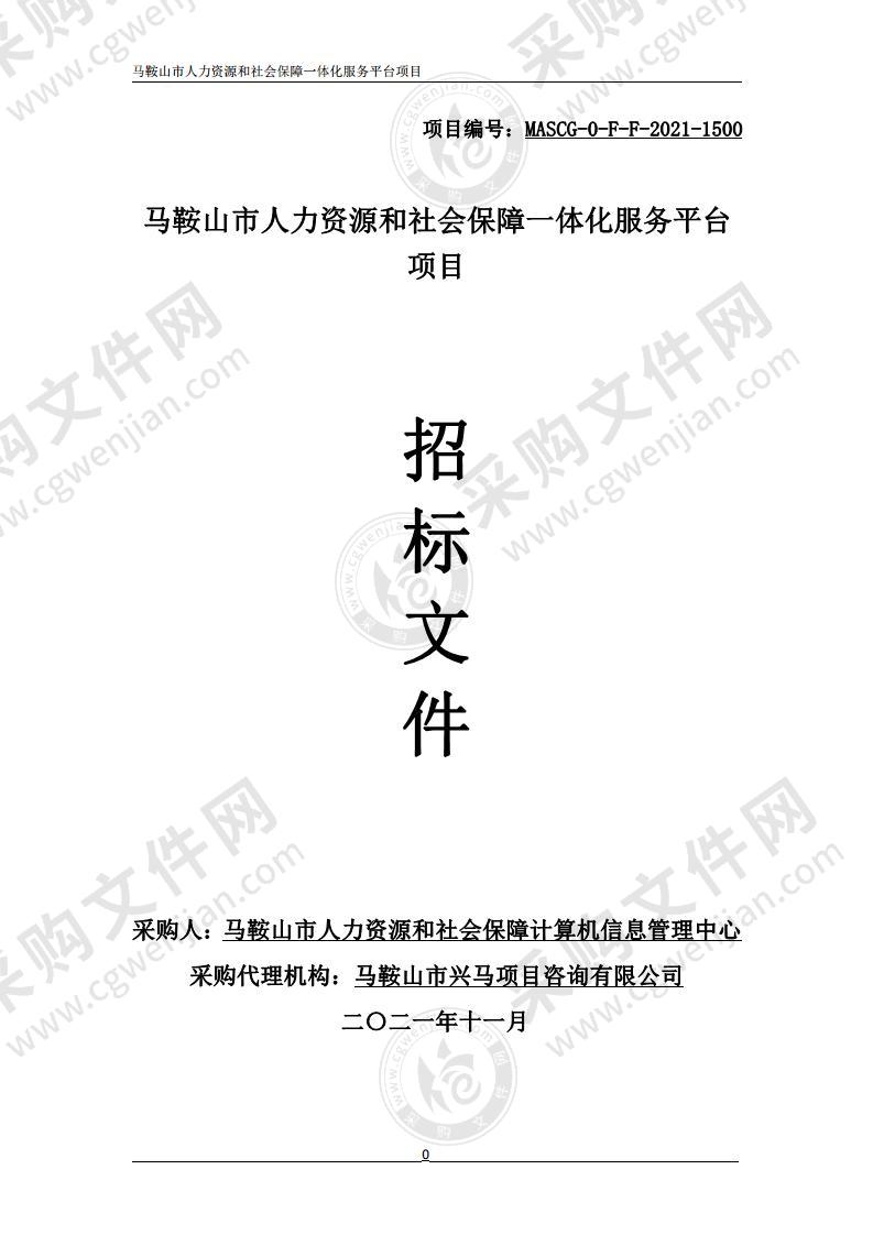 马鞍山市人力资源和社会保障一体化服务平台项目