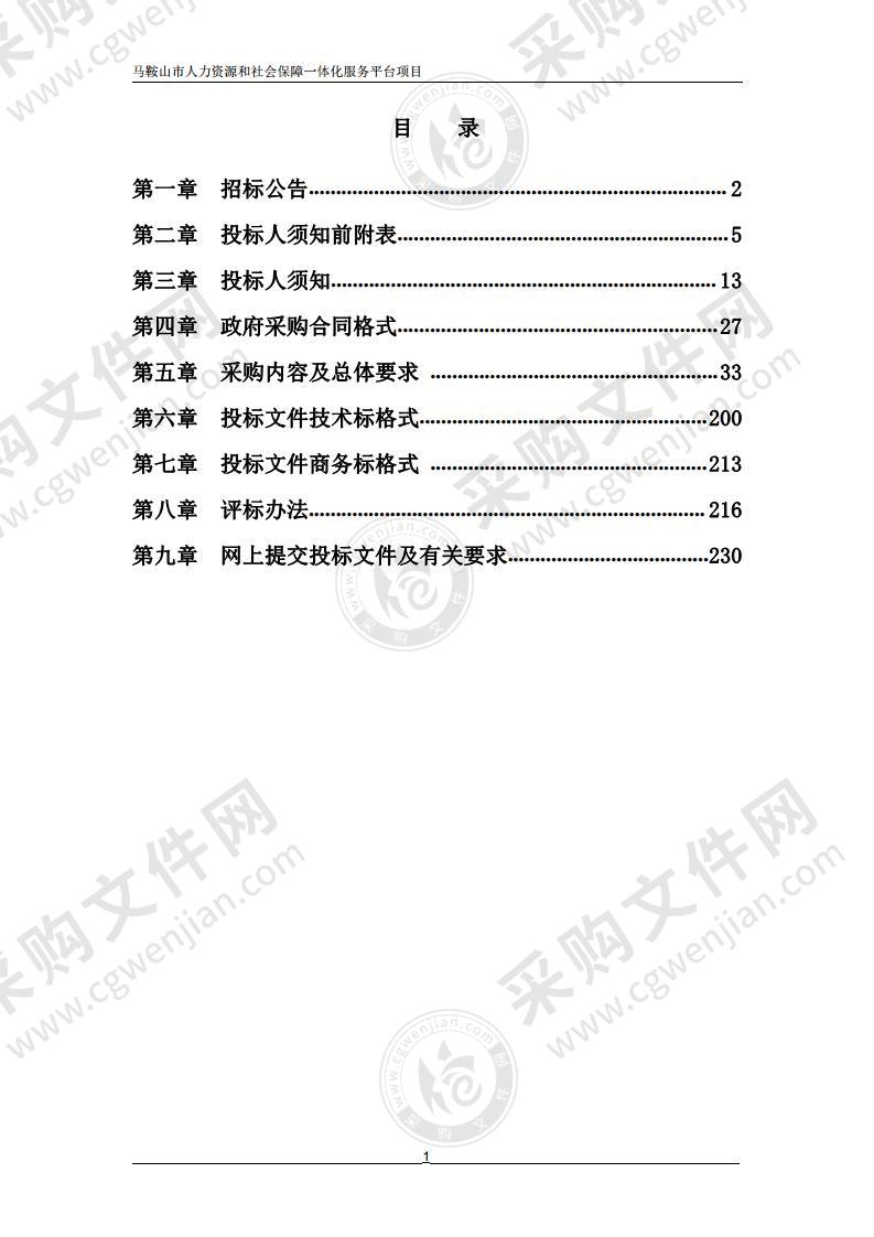 马鞍山市人力资源和社会保障一体化服务平台项目