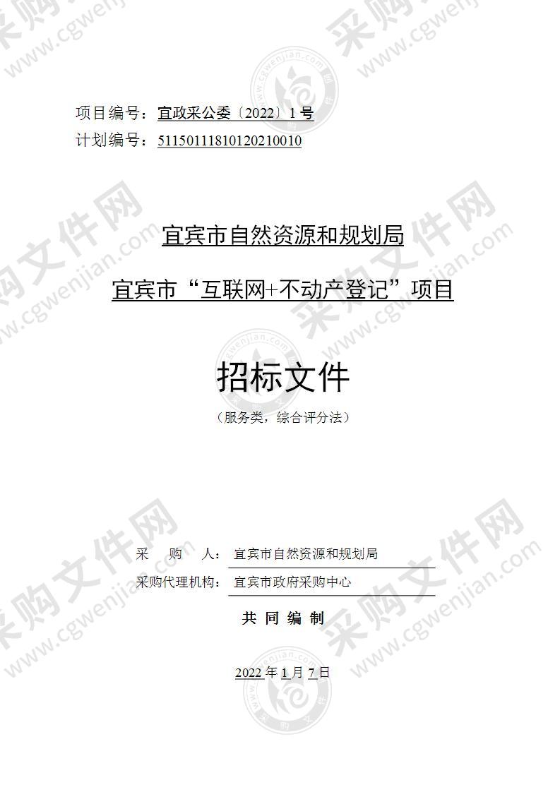 宜宾市自然资源和规划局宜宾市“互联网+不动产登记”项目