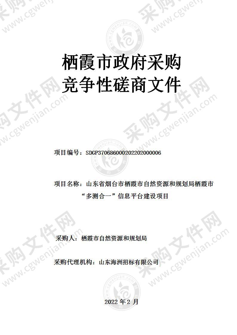 山东省烟台市栖霞市自然资源和规划局栖霞市“多测合一”信息平台建设项目