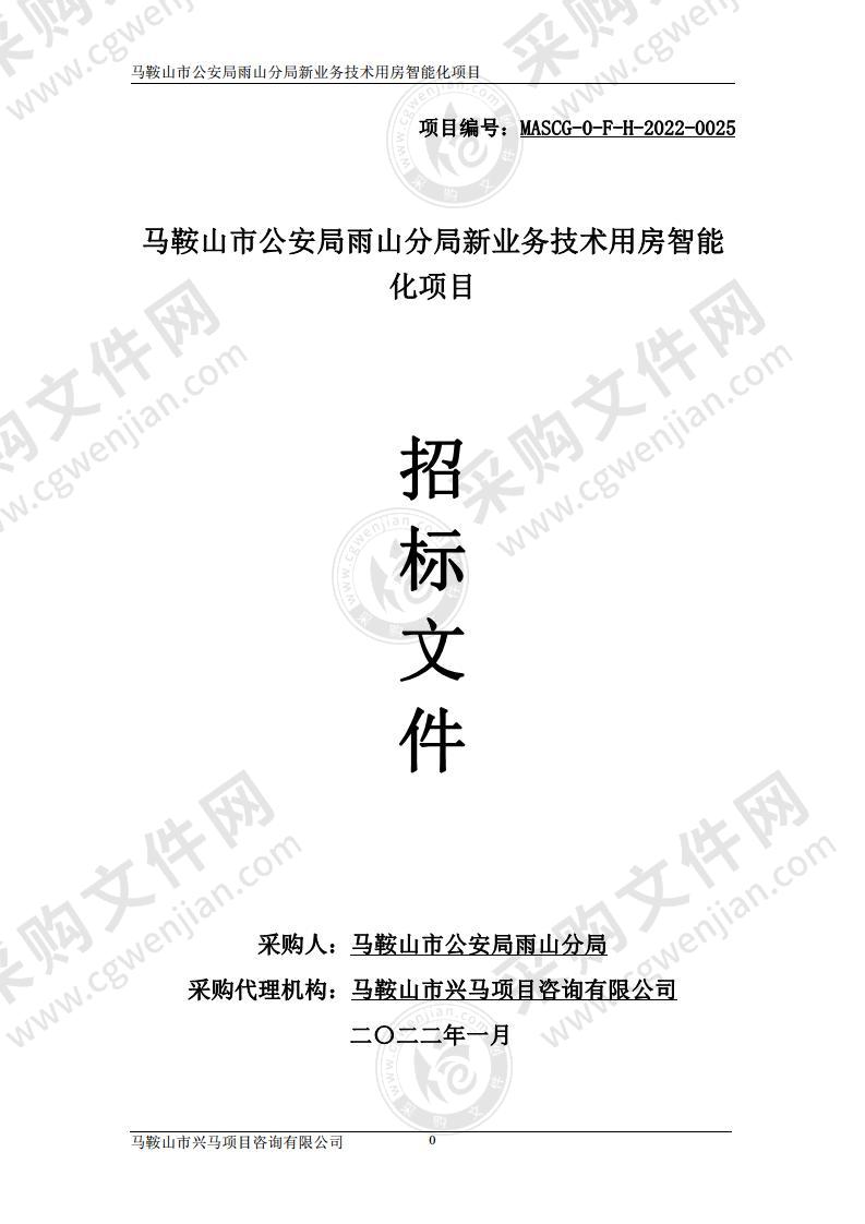 马鞍山市公安局雨山分局新业务技术用房智能化项目